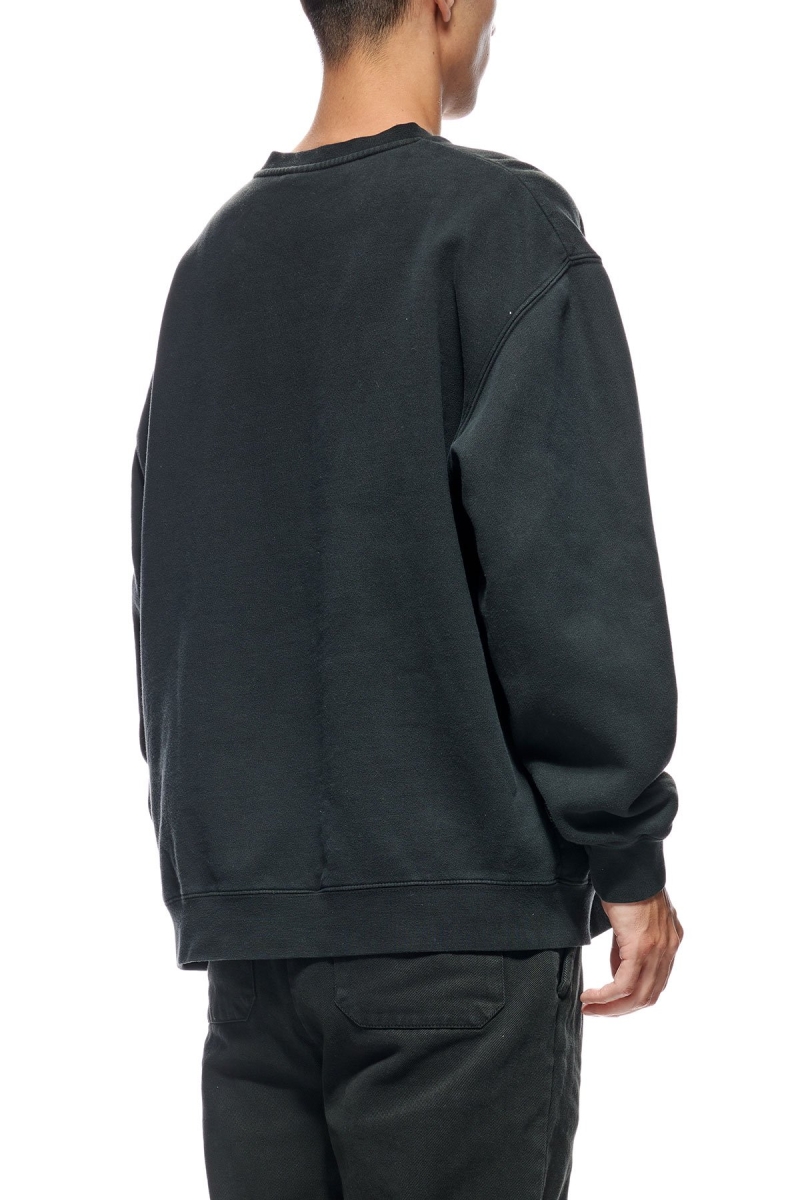 Black Men's Stussy Stock Shadow Crew Sweaters | AU0000852