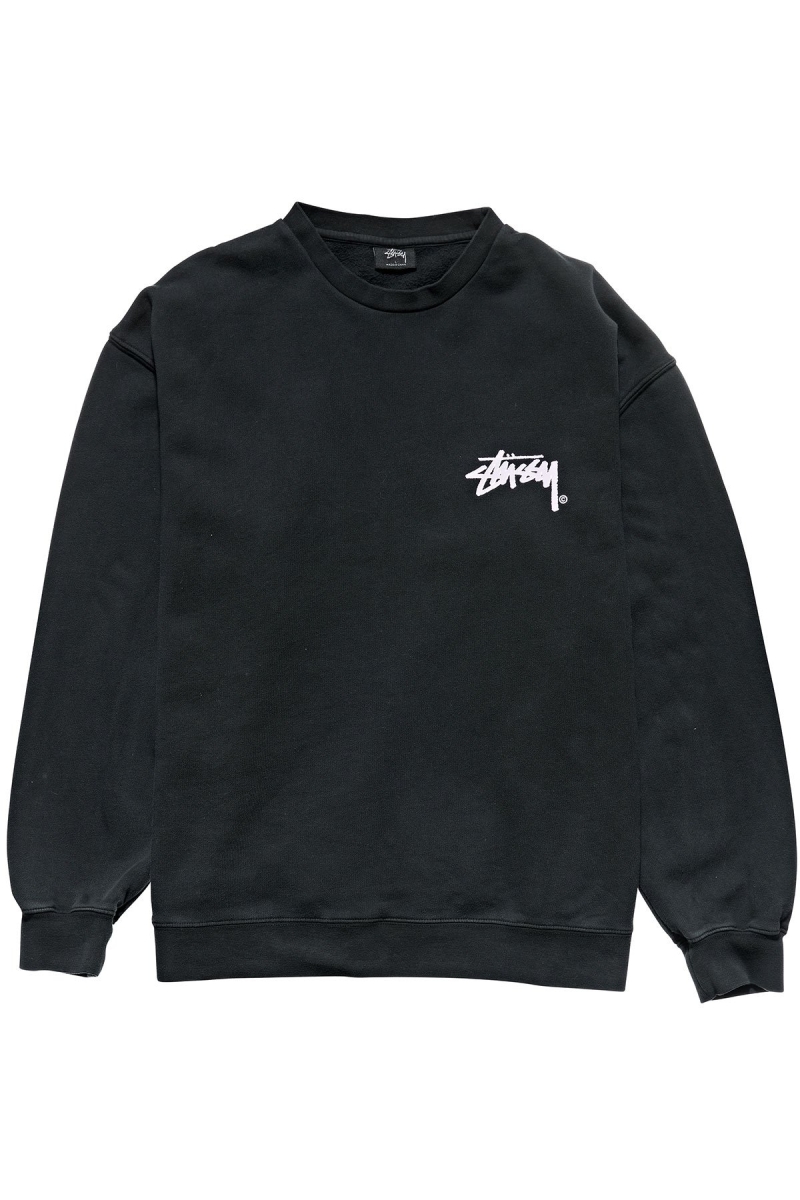 Black Men\'s Stussy Stock Shadow Crew Sweaters | AU0000852