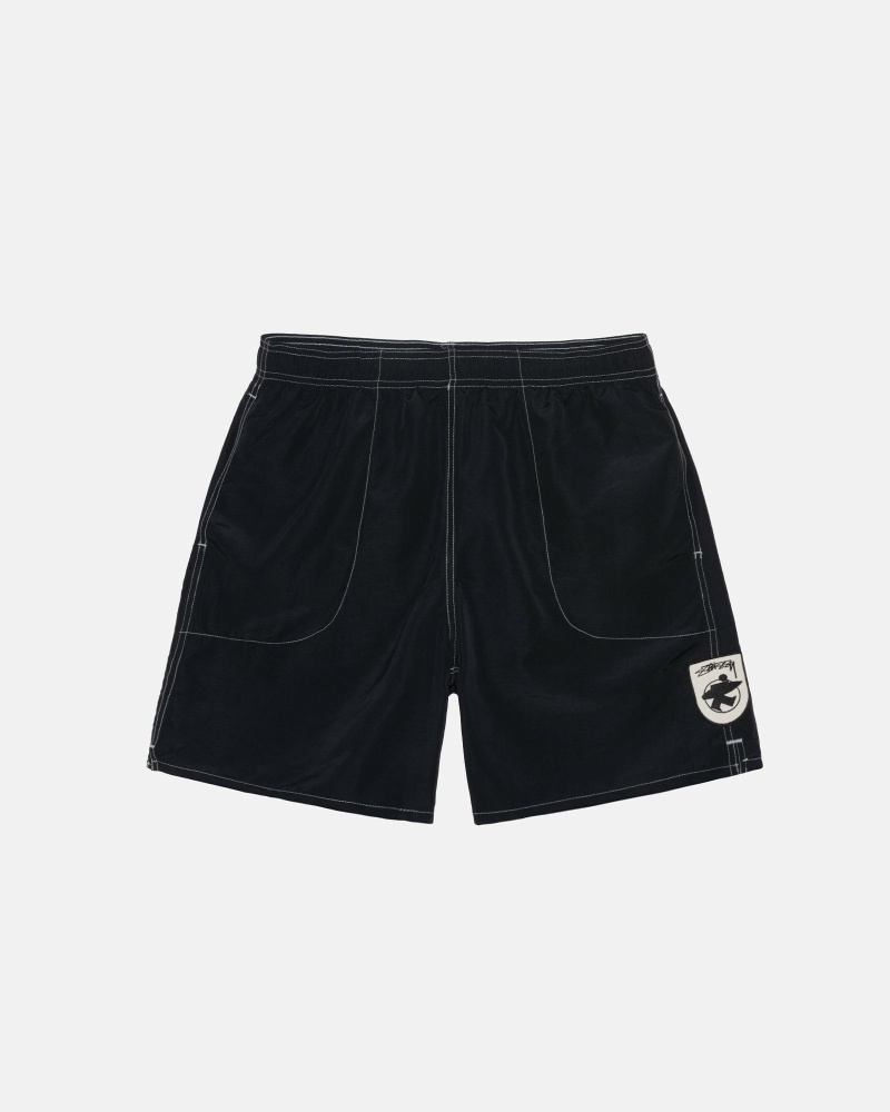 Black Men\'s Stussy Surfman Patch Shorts | AU0000704