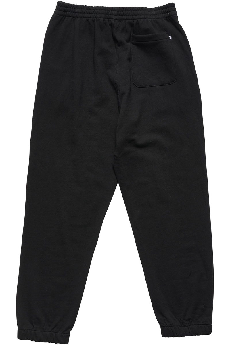 Black Men's Stussy Text Fleece Track Pants | AU0001005