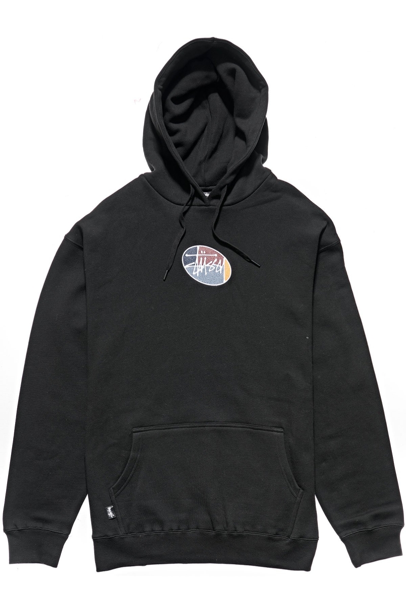 Black Men\'s Stussy Trivial Pursuit Hoodies | AU0000089