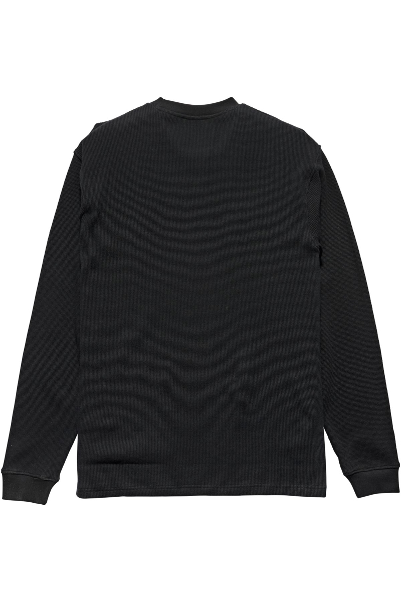 Black Men's Stussy Workwear Waffle Sweatshirts | AU0000962