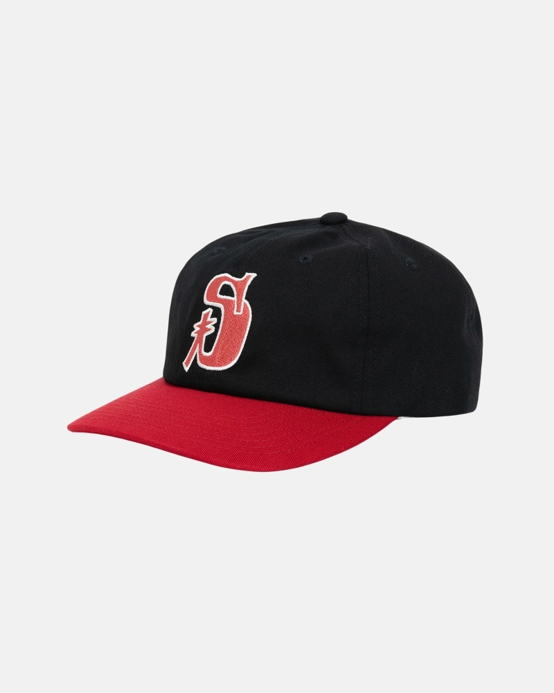 Black Red Men's Stussy Vintage S Low Pro Caps | AU0000507