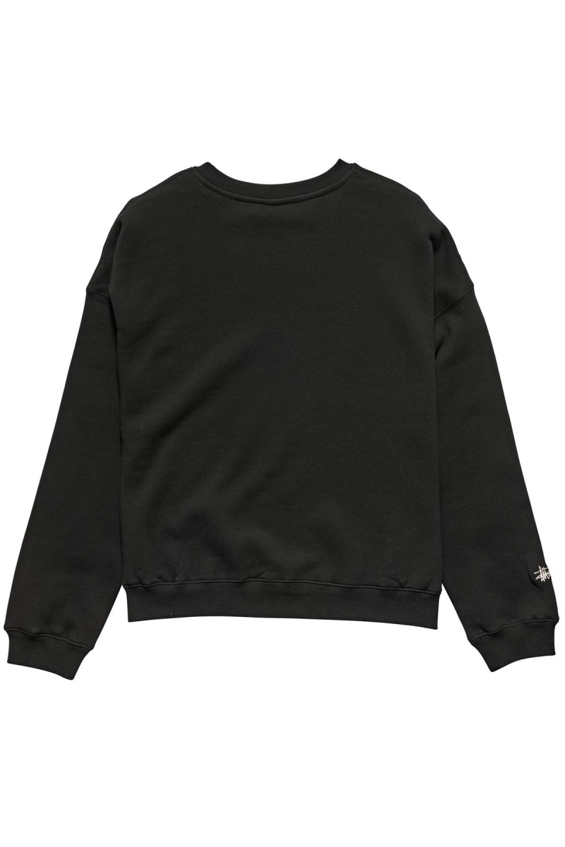 Black Women's Stussy Alcott OS Crew Sweaters | AU0000813