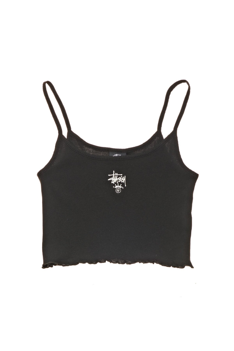 Black Women\'s Stussy Fairmont Fluted Singlets | AU0000715