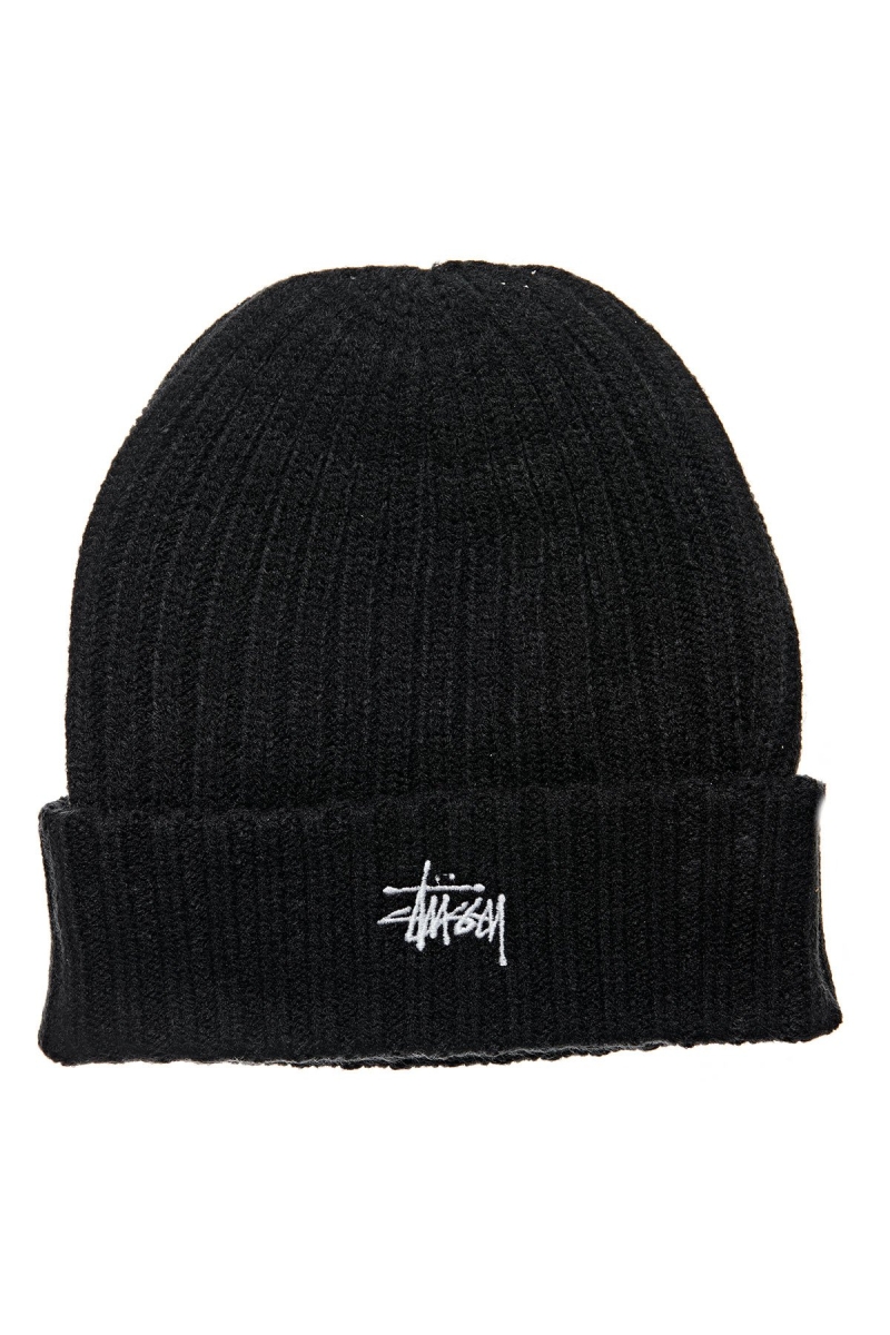 Black Women\'s Stussy Graffiti Rib Knit Beanie Hats | AU0000458