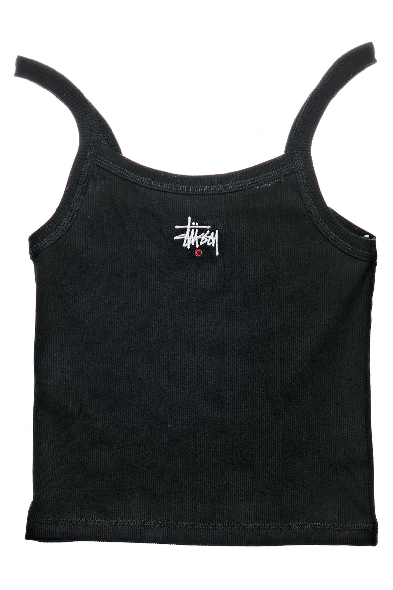 Black Women\'s Stussy Graffiti Rib Singlets | AU0000716