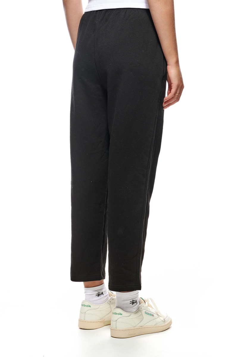 Black Women's Stussy Italic Crop Sweat Pants | AU0000562