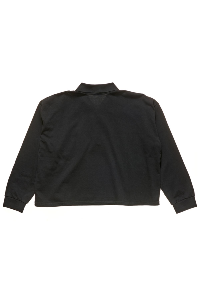 Black Women's Stussy Jensen Relaxed Rubgy Shirts | AU0000315