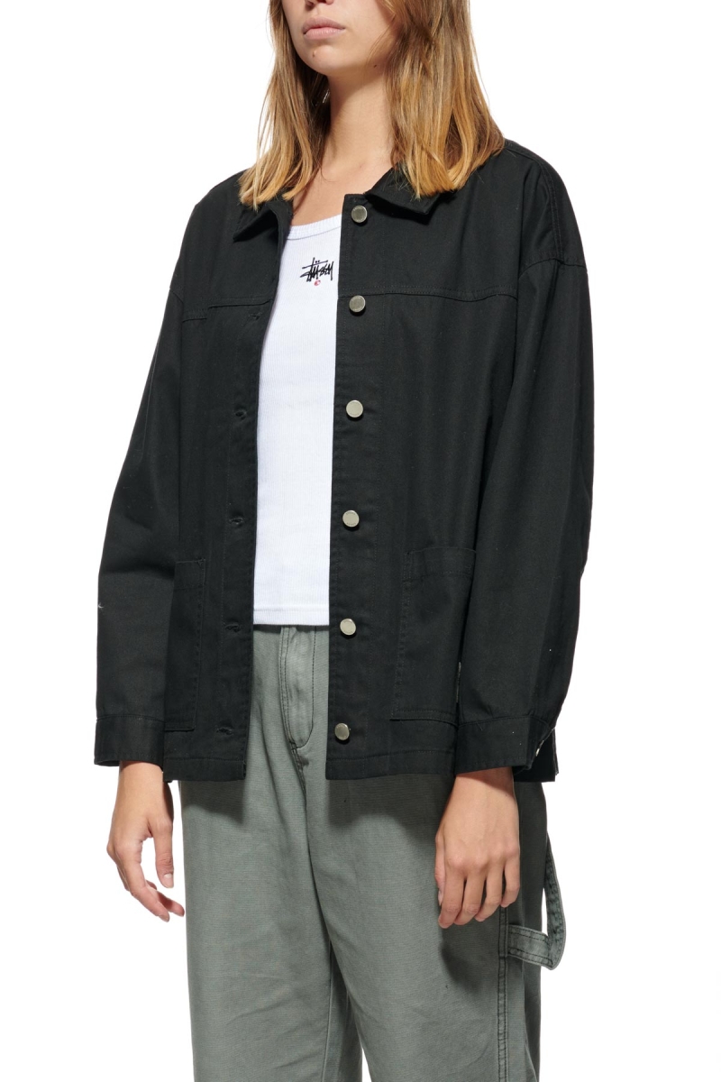 Black Women's Stussy Lawrence Workwear Jackets | AU0000352