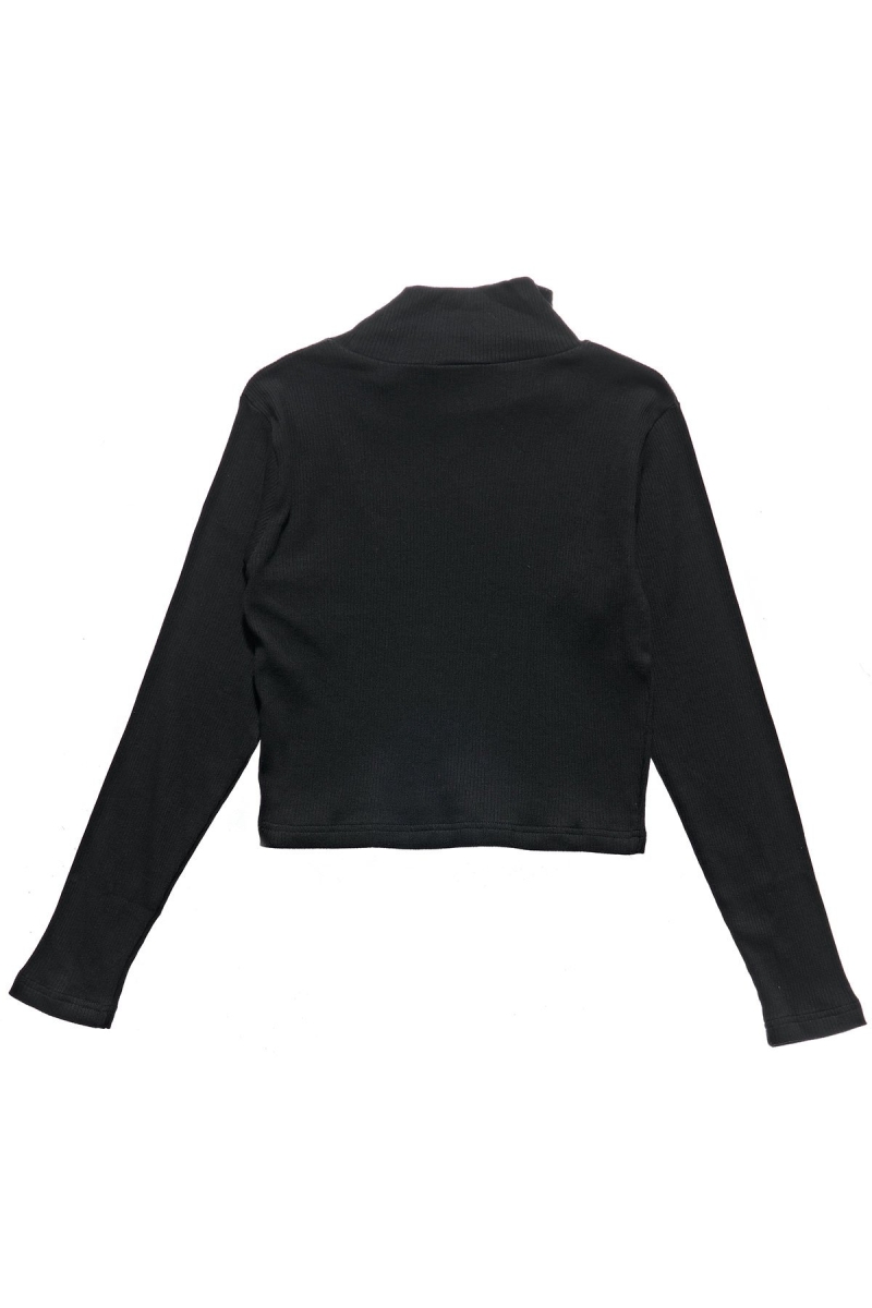 Black Women's Stussy Leigh Turtleneck Sweatshirts | AU0000934