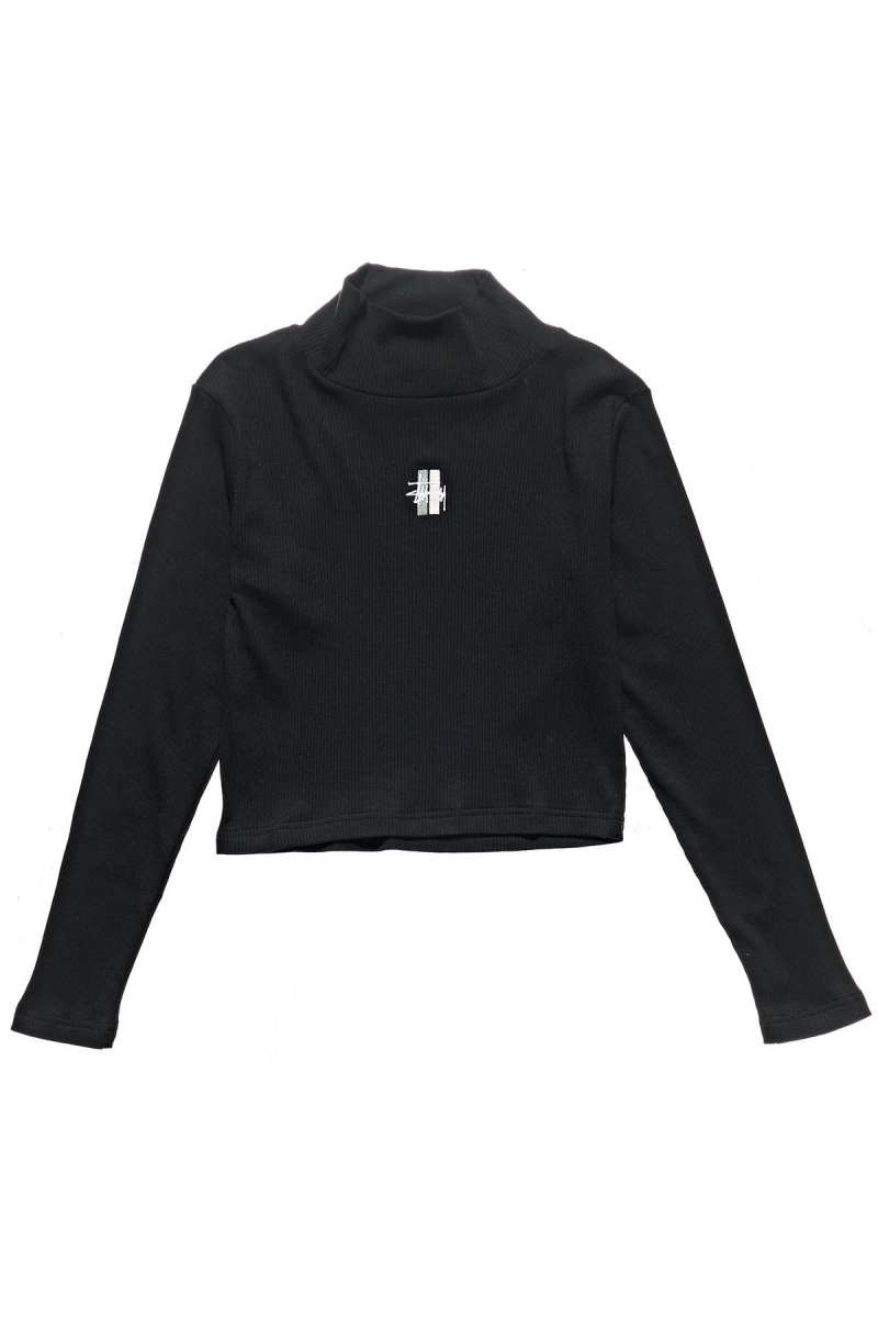 Black Women\'s Stussy Leigh Turtleneck Sweatshirts | AU0000934