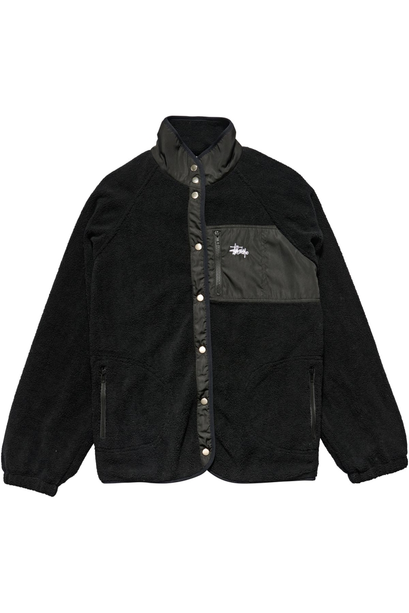 Black Women\'s Stussy Ventura Sherpa Jackets | AU0000363