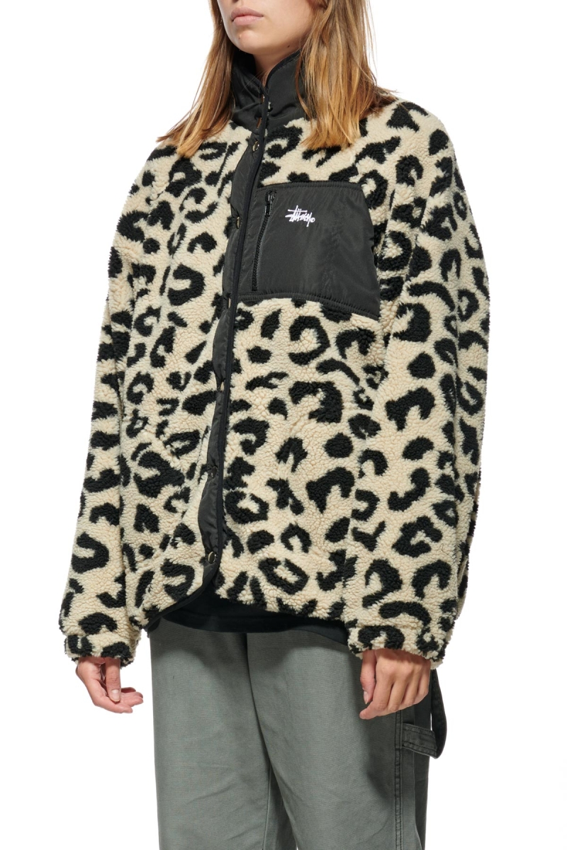 Black Women's Stussy Ventura Sherpa Jackets | AU0000364