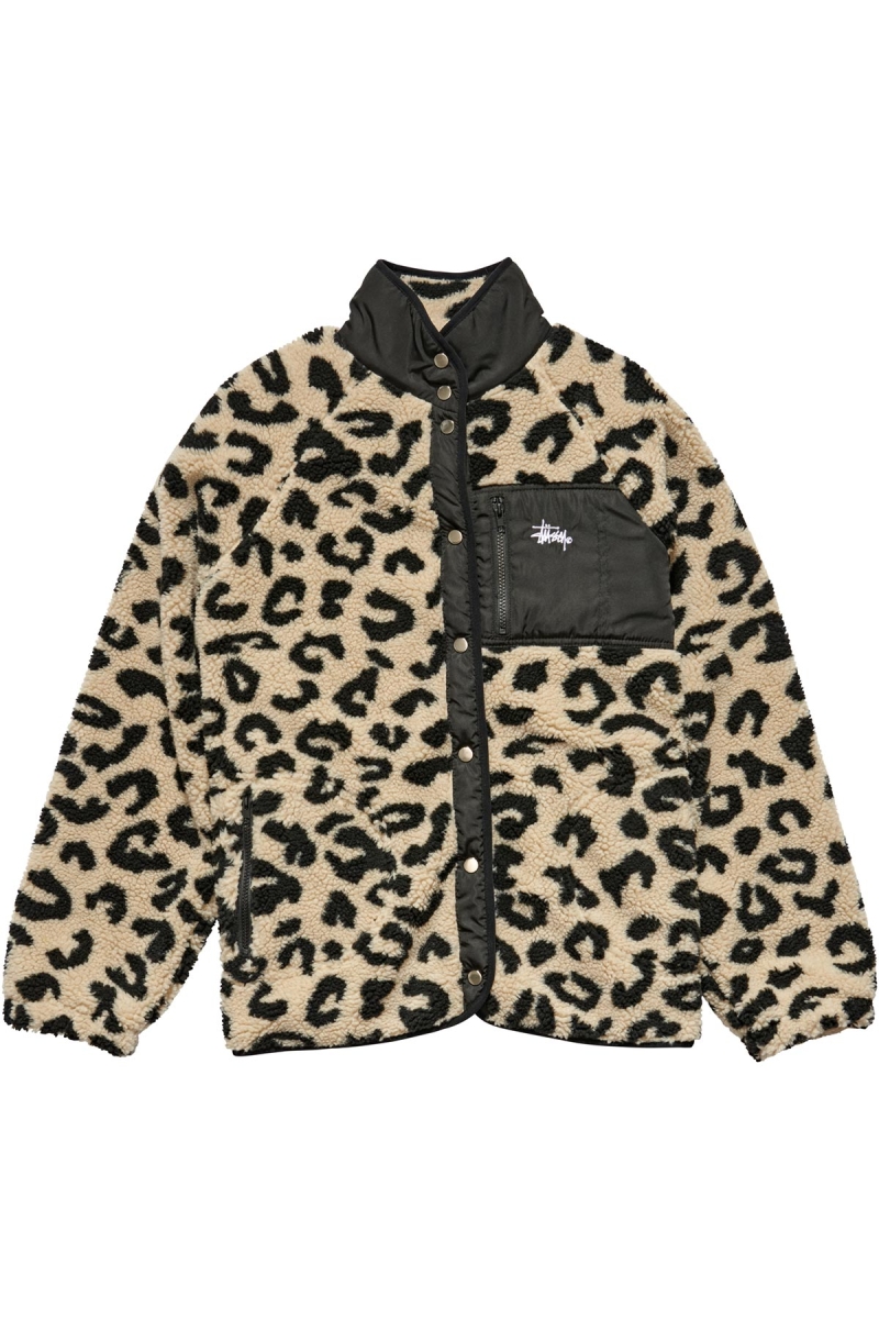 Black Women\'s Stussy Ventura Sherpa Jackets | AU0000364