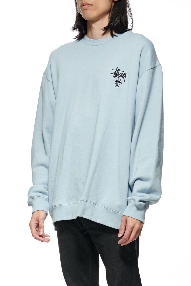 Blue Men's Stussy Copyright Crown Crew Sweaters | AU0000829