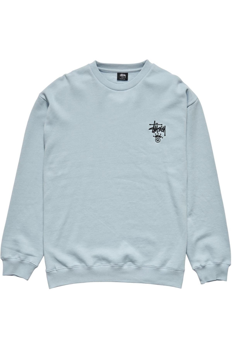 Blue Men\'s Stussy Copyright Crown Crew Sweaters | AU0000829