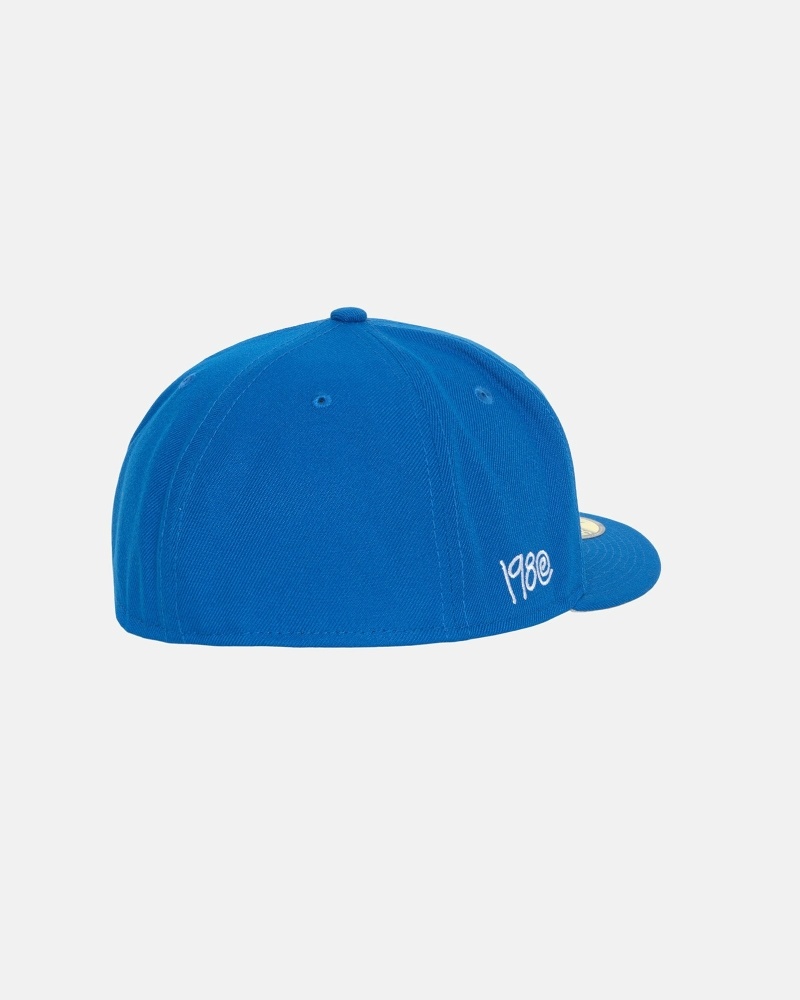 Blue Men's Stussy Curly S 59Fifty New Era Caps | AU0000432