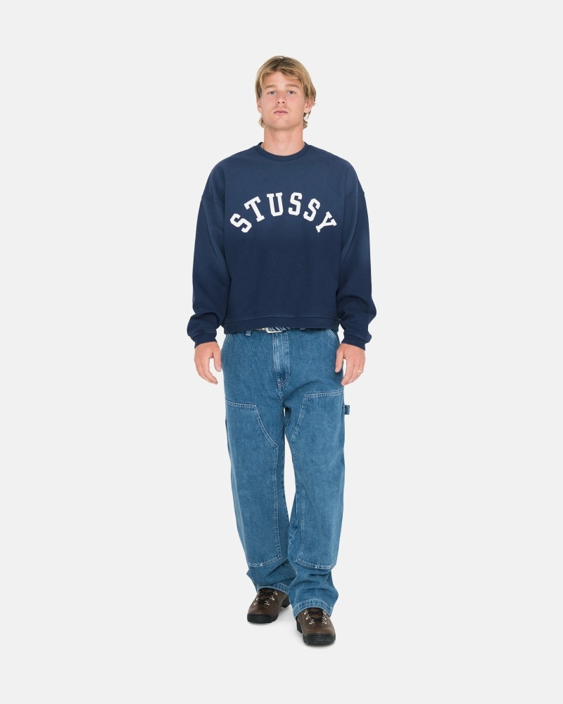 Blue Men's Stussy Denim Work Pants | AU0000556