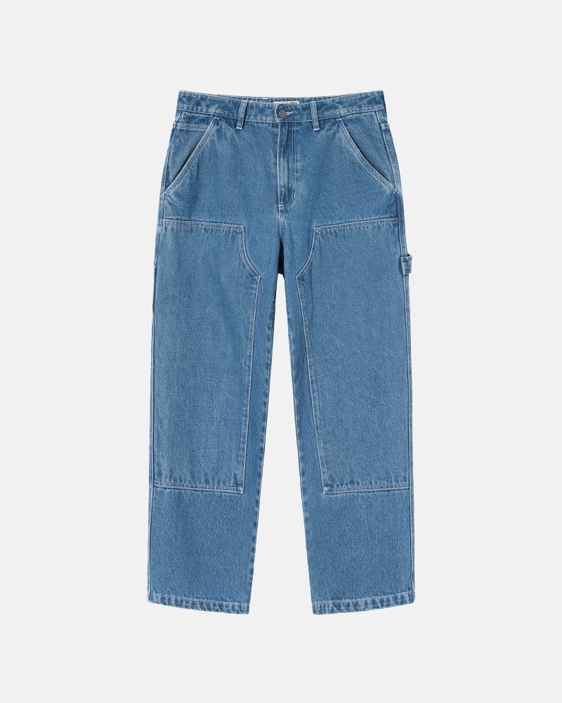 Blue Men\'s Stussy Denim Work Pants | AU0000556