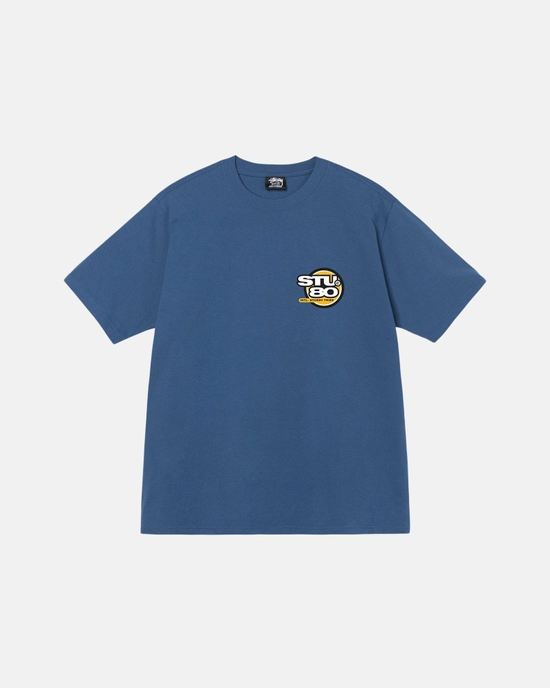 Blue Men's Stussy Hot 80 T Shirts | AU0000216