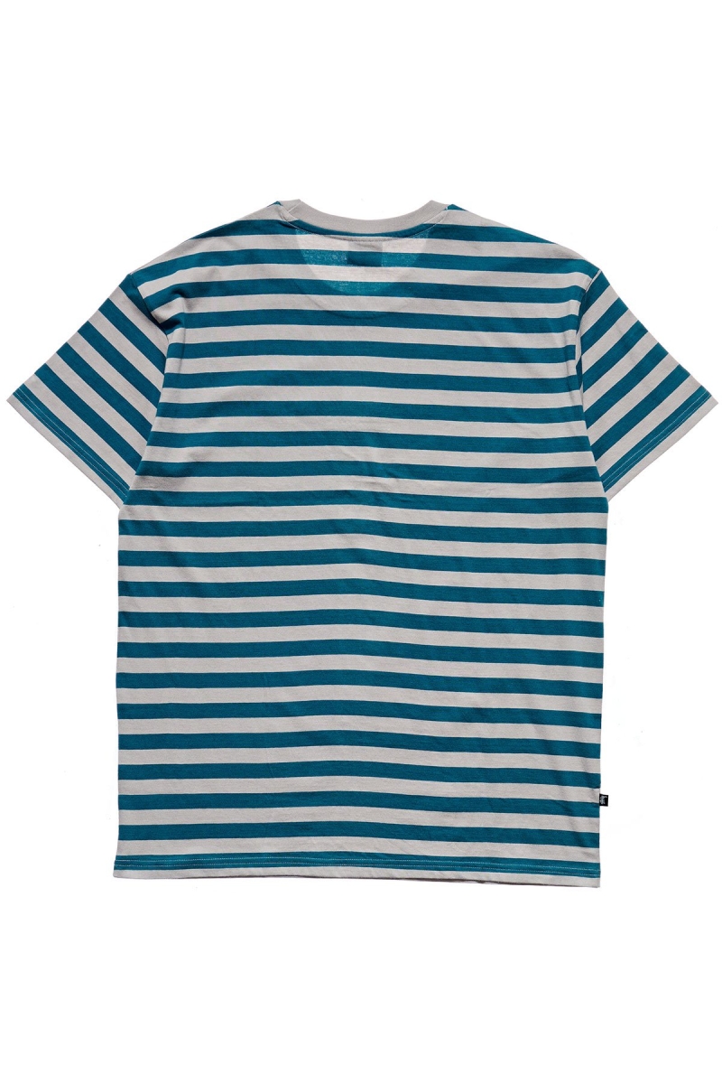 Blue Men's Stussy International Stripe SS T Shirts | AU0000226