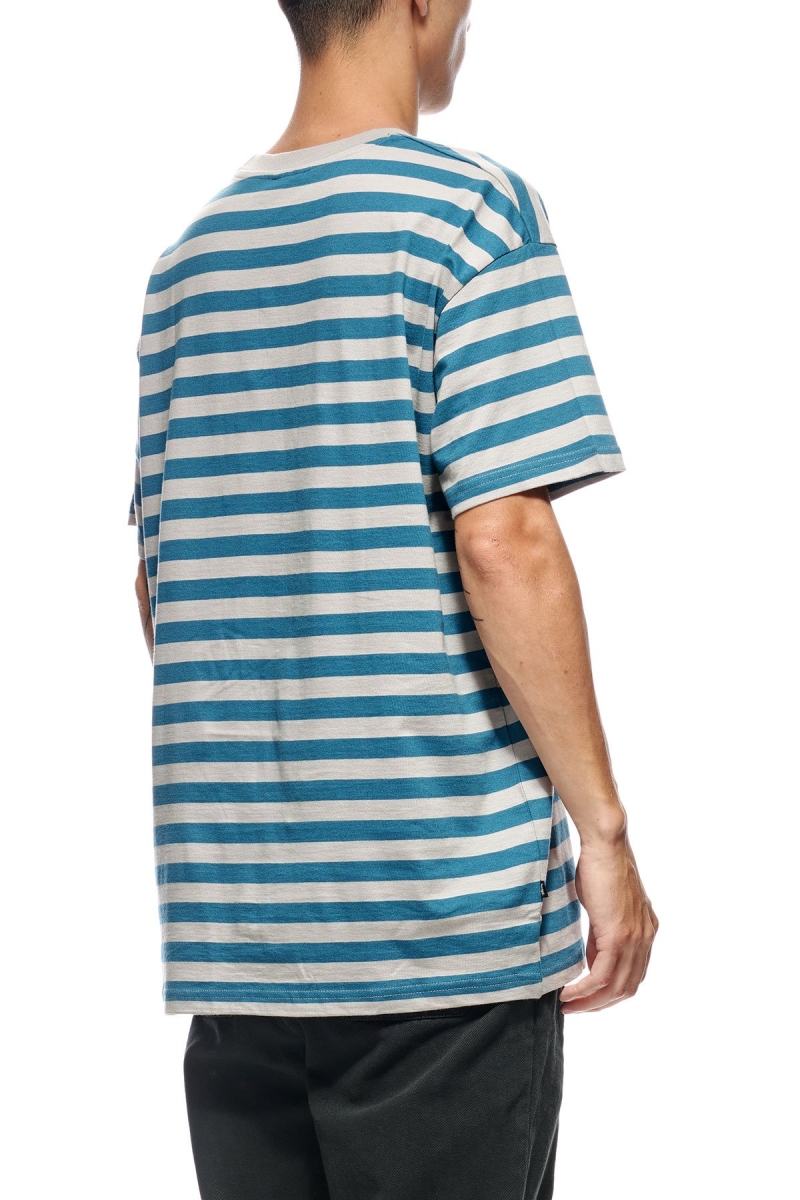 Blue Men's Stussy International Stripe SS T Shirts | AU0000226