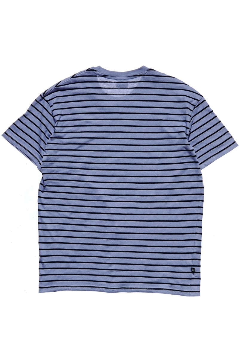 Blue Men's Stussy Kalorama Stripe SS T Shirts | AU0000230