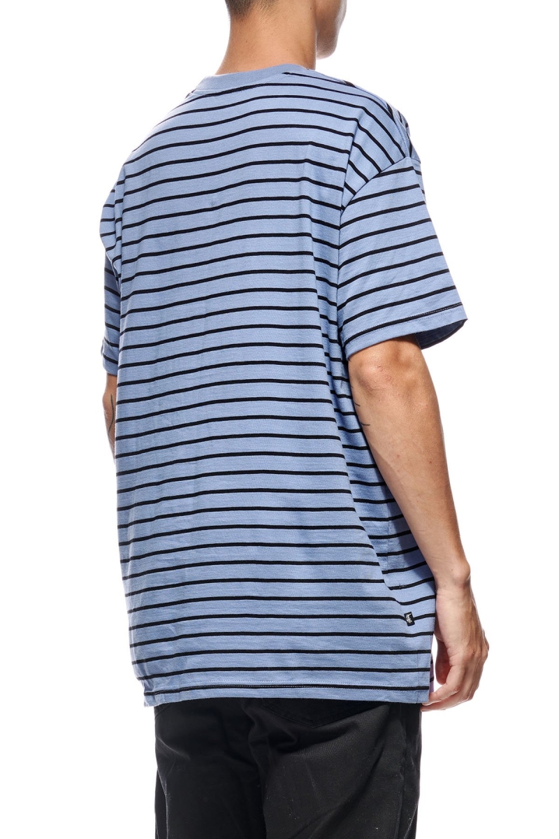 Blue Men's Stussy Kalorama Stripe SS T Shirts | AU0000230