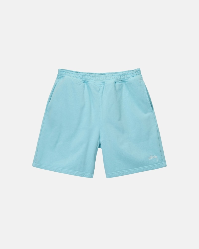 Blue Men\'s Stussy Overdyed Stock Logo Short Shorts | AU0000662