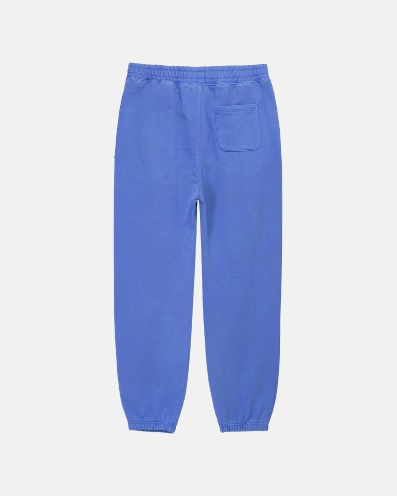 Blue Men's Stussy Pigment Dyed Fleece Pants | AU0000568