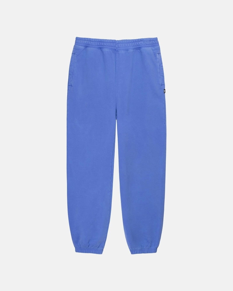 Blue Men\'s Stussy Pigment Dyed Fleece Pants | AU0000568