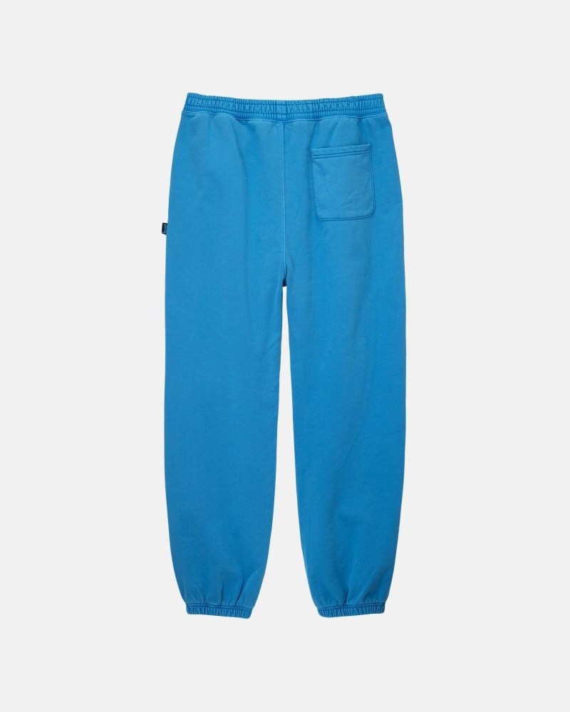 Blue Men's Stussy Pigment Dyed Fleece Pants | AU0000578