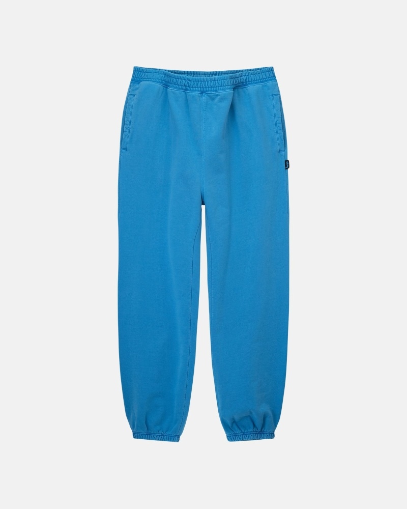 Blue Men\'s Stussy Pigment Dyed Fleece Pants | AU0000578