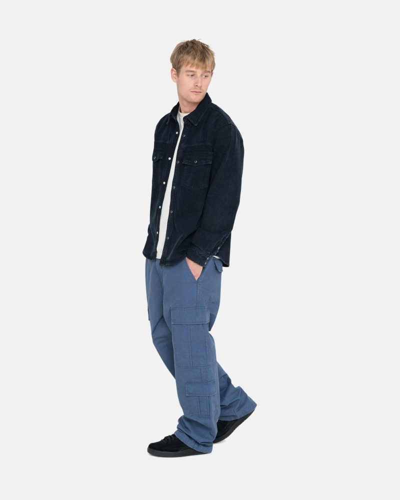 Blue Men's Stussy Ripstop Surplus Cargo Pants | AU0000591