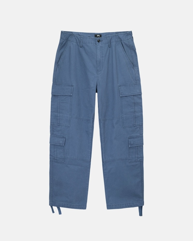 Blue Men\'s Stussy Ripstop Surplus Cargo Pants | AU0000591