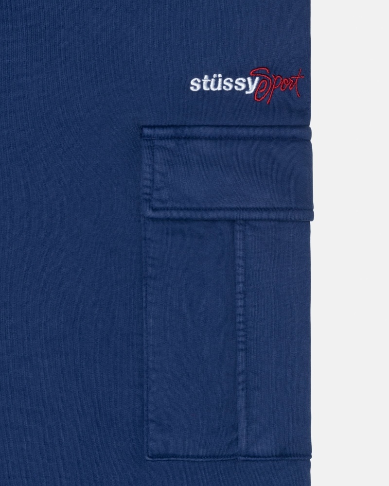 Blue Men's Stussy Sport Cargo Fleece Pants | AU0000598