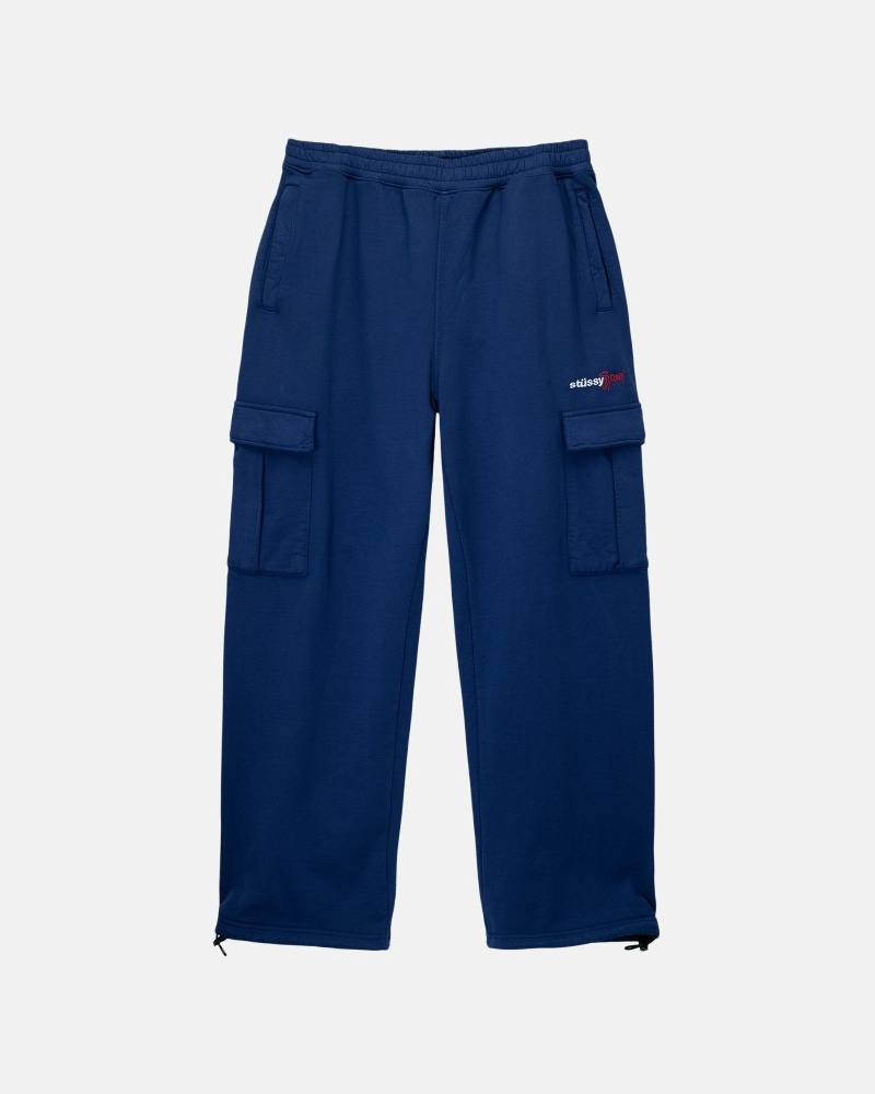 Blue Men\'s Stussy Sport Cargo Fleece Pants | AU0000598