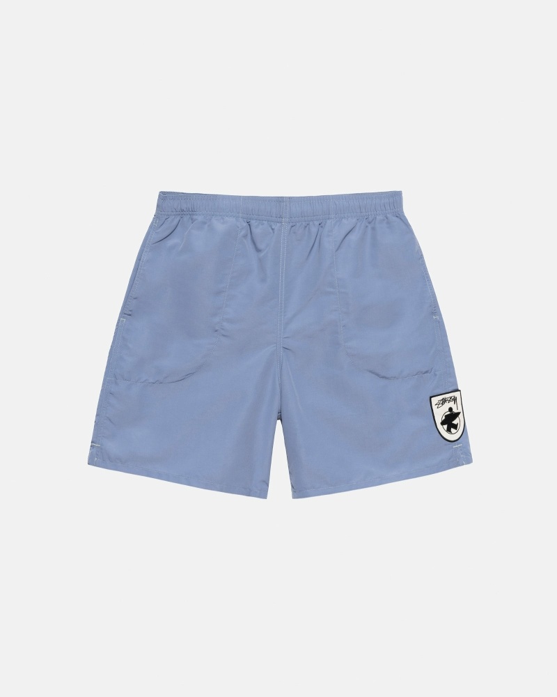 Blue Men\'s Stussy Surfman Patch Shorts | AU0000703