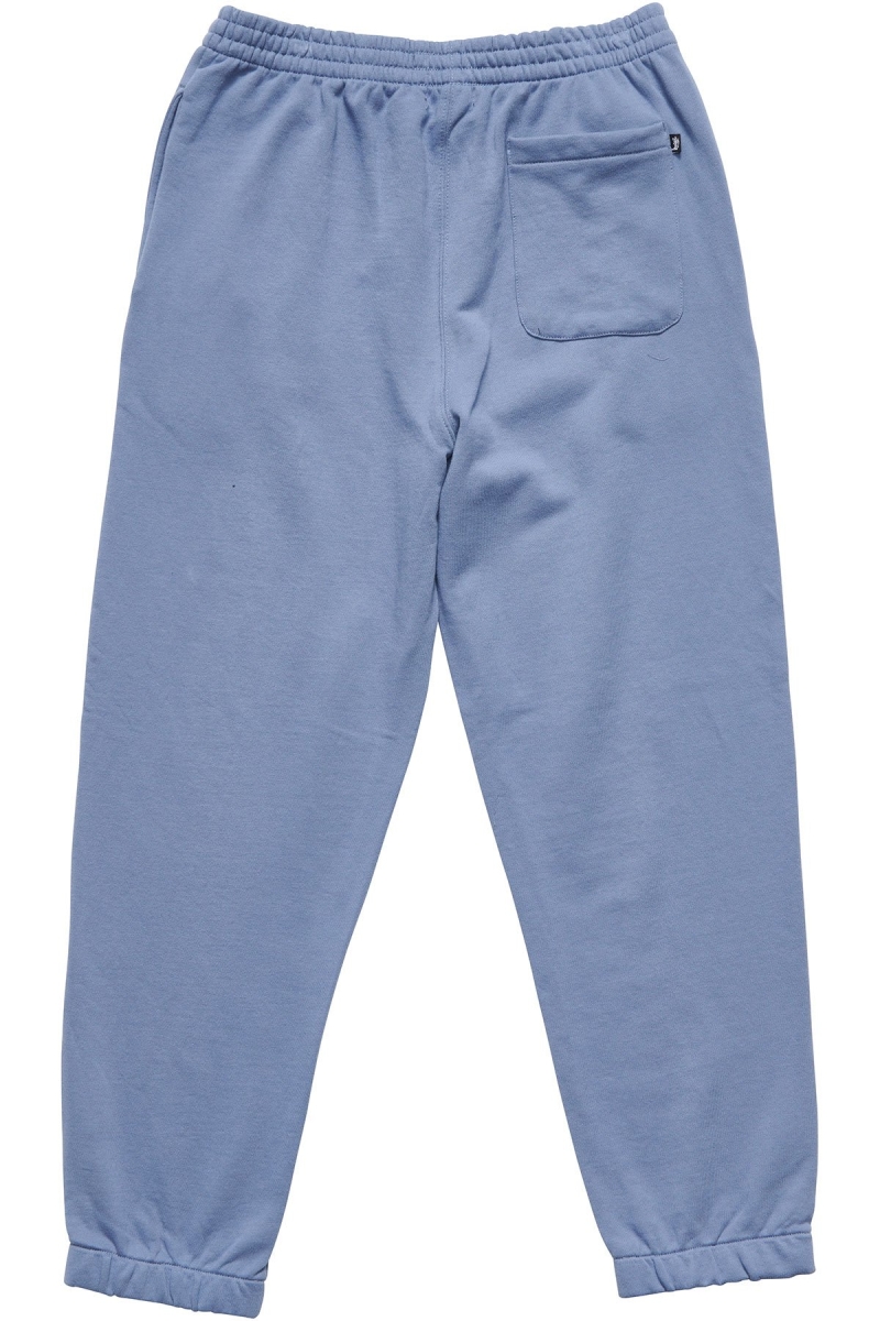 Blue Men's Stussy Text Fleece Track Pants | AU0001006