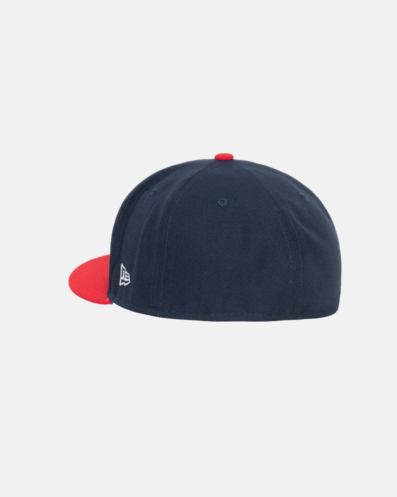 Blue Red Men's Stussy Curly S 59Fifty New Era Caps | AU0000433