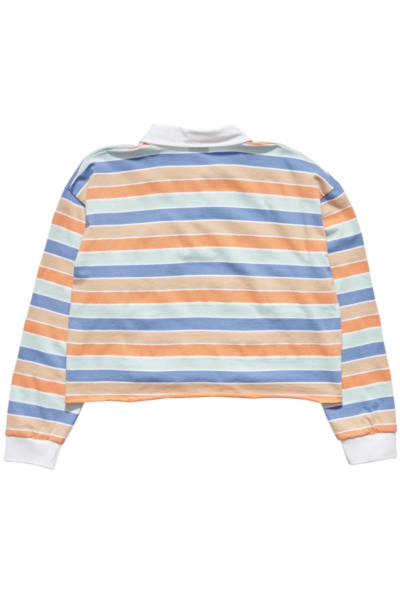 Blue Women's Stussy Anders Stripe Rugby Shirts | AU0000291