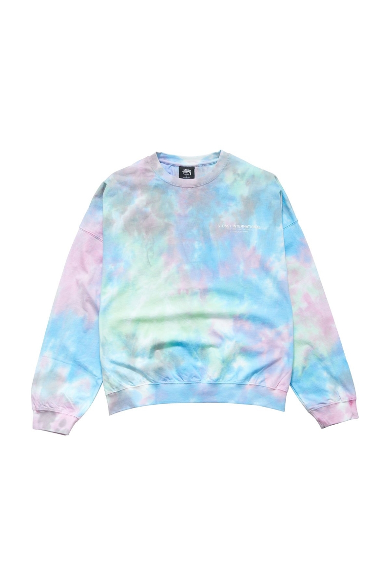 Blue Women\'s Stussy Breeze Tie Dye Crew Sportswear | AU0000751