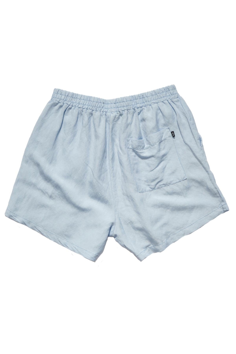 Blue Women's Stussy Designs Linen Short Shorts | AU0000640