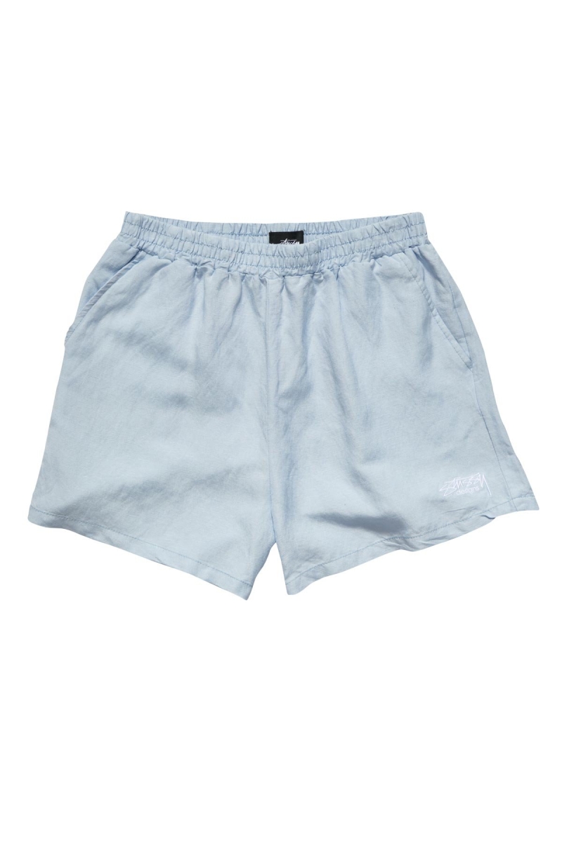 Blue Women\'s Stussy Designs Linen Short Shorts | AU0000640