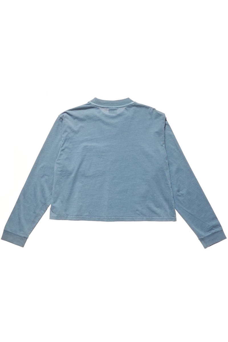 Blue Women's Stussy Graffiti Pigment LS Boxy Sweatshirts | AU0000922