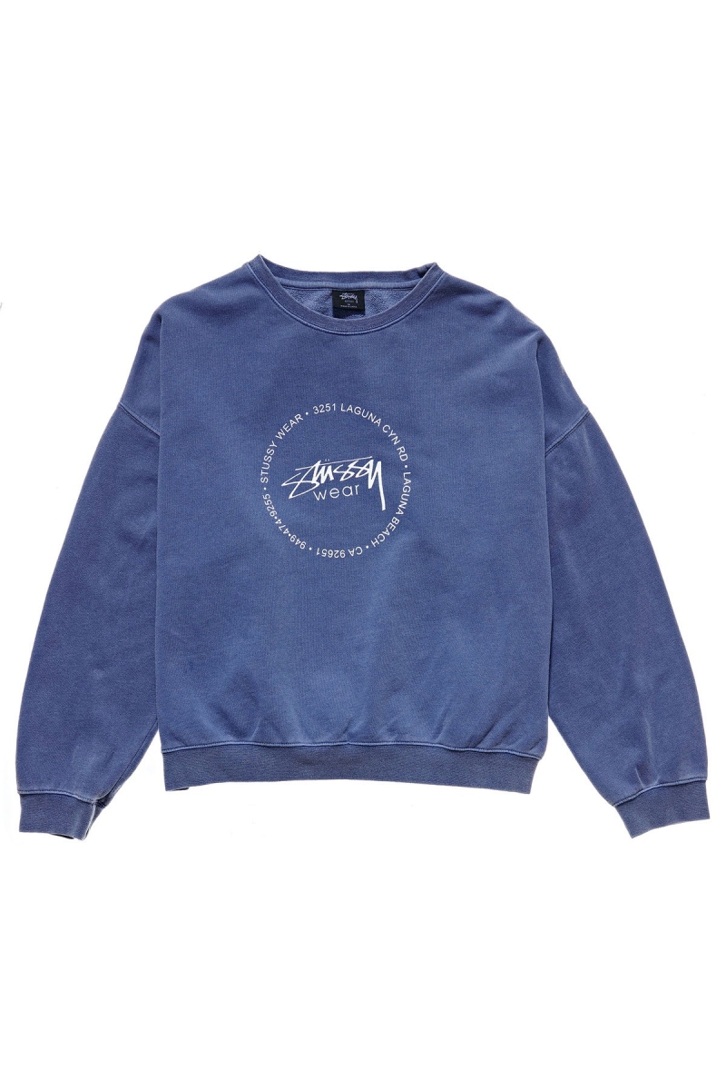 Blue Women\'s Stussy Laguna Overdyed Marle Crew Sportswear | AU0000774