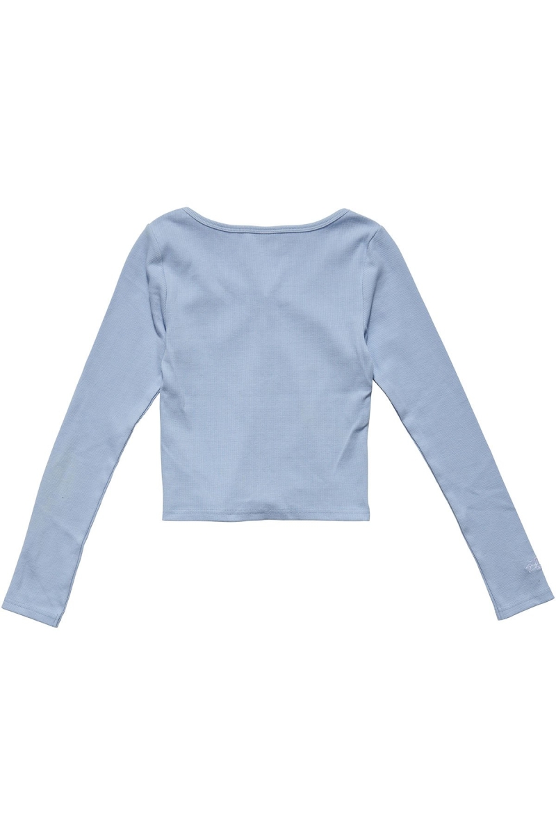 Blue Women's Stussy Mission Rib Button Through Sweatshirts | AU0000941