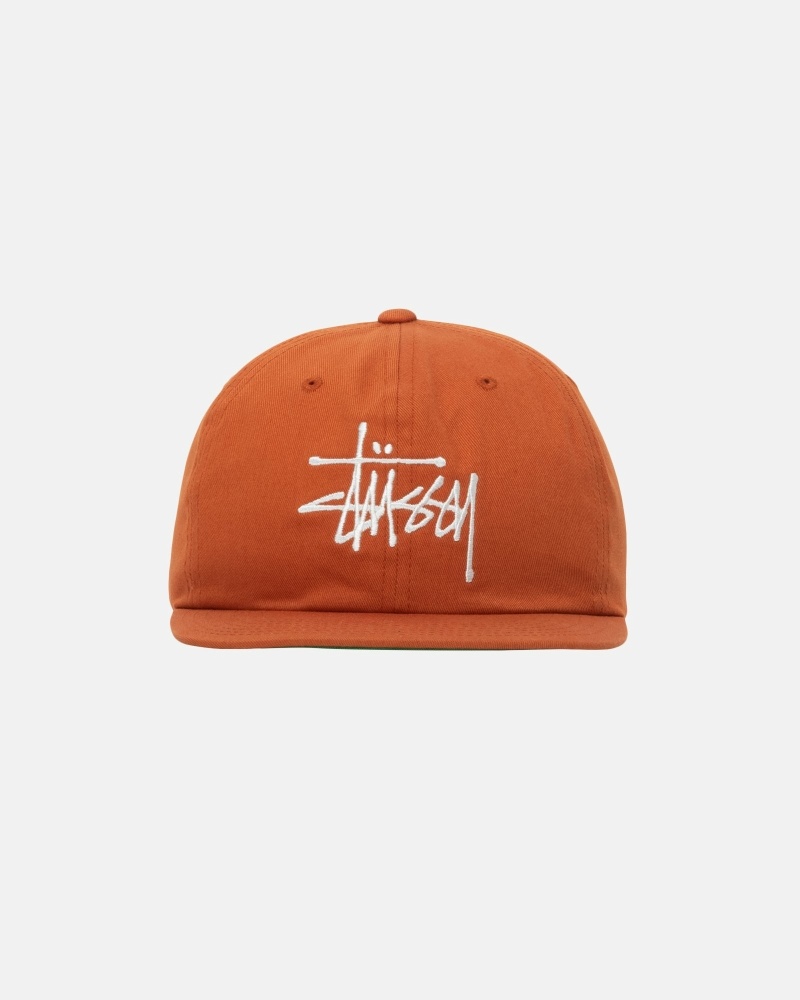 Brown Men\'s Stussy Basic Strapback Caps | AU0000398