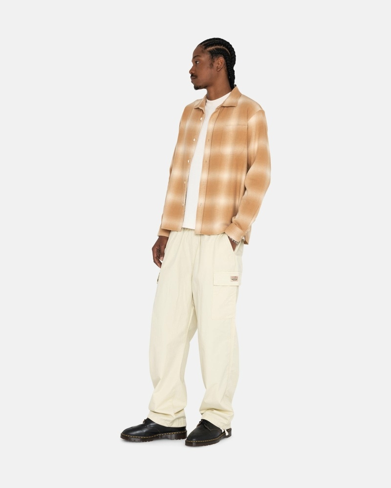 Brown Men's Stussy Bay Plaid Shirts | AU0000295